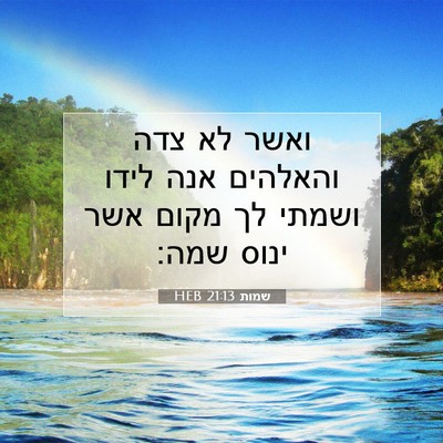 Picture 07 - שמות 21:13 HEB - ואשר לא צדה והאלהים אנה - Bible Verse Picture