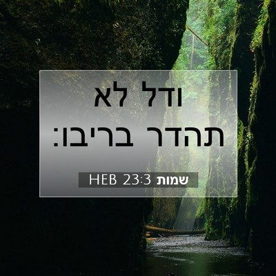 Picture 07 - שמות 23:3 HEB - ודל לא תהדר - Bible Verse Picture
