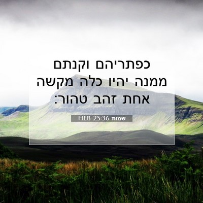 Picture 07 - שמות 25:36 HEB - כפתריהם וקנתם ממנה יהיו - Bible Verse Picture