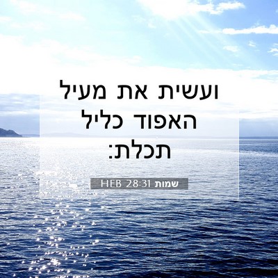 Picture 07 - שמות 28:31 HEB - ועשית את מעיל האפוד כליל - Bible Verse Picture
