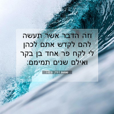 Picture 07 - שמות 29:1 HEB - וזה הדבר אשר תעשה להם לקדש - Bible Verse Picture