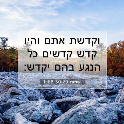 Picture 07 - שמות 30:29 HEB - וקדשת אתם והיו קדש קדשים כל - Bible Verse Picture