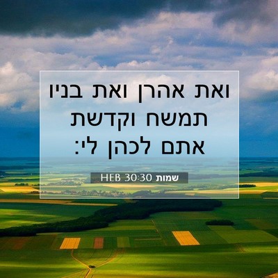 Picture 07 - שמות 30:30 HEB - ואת אהרן ואת בניו תמשח - Bible Verse Picture