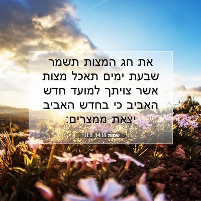 Picture 07 - שמות 34:18 HEB - את חג המצות תשמר שבעת ימים - Bible Verse Picture