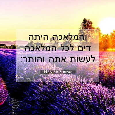 Picture 07 - שמות 36:7 HEB - והמלאכה היתה דים לכל - Bible Verse Picture