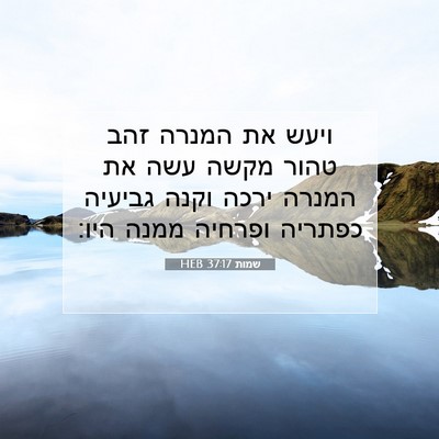 Picture 07 - שמות 37:17 HEB - ויעש את המנרה זהב טהור מקשה - Bible Verse Picture