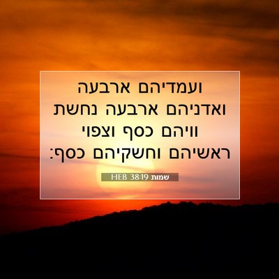 Picture 07 - שמות 38:19 HEB - ועמדיהם ארבעה ואדניהם - Bible Verse Picture