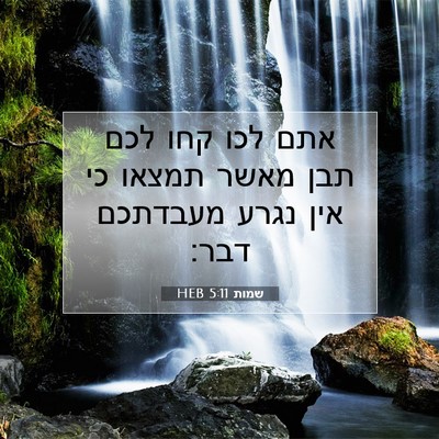Picture 07 - שמות 5:11 HEB - אתם לכו קחו לכם תבן מאשר - Bible Verse Picture
