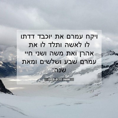 Picture 07 - שמות 6:20 HEB - ויקח עמרם את יוכבד דדתו לו - Bible Verse Picture