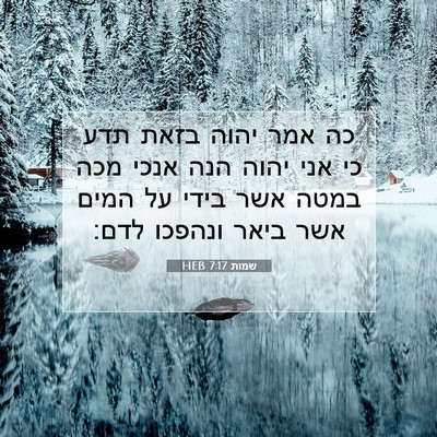 Picture 07 - שמות 7:17 HEB - כה אמר יהוה בזאת תדע כי אני - Bible Verse Picture