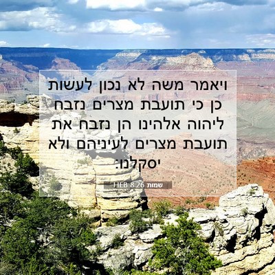 Picture 07 - שמות 8:26 HEB - ויאמר משה לא נכון לעשות כן - Bible Verse Picture
