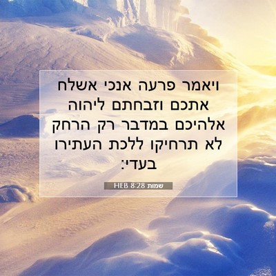 Picture 07 - שמות 8:28 HEB - ויאמר פרעה אנכי אשלח אתכם - Bible Verse Picture