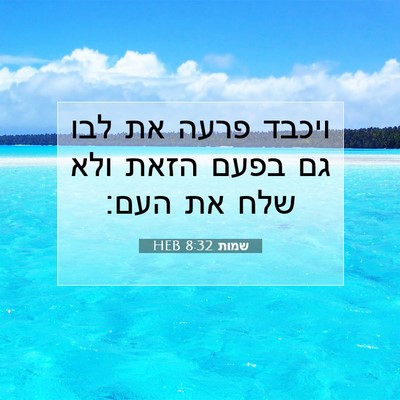 Picture 07 - שמות 8:32 HEB - ויכבד פרעה את לבו גם בפעם - Bible Verse Picture