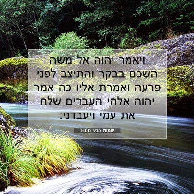 Picture 07 - שמות 9:13 HEB - ויאמר יהוה אל משה השכם בבקר - Bible Verse Picture