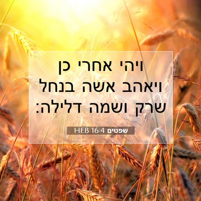 Picture 07 - שפטים 16:4 HEB - ויהי אחרי כן ויאהב אשה בנחל - Bible Verse Picture