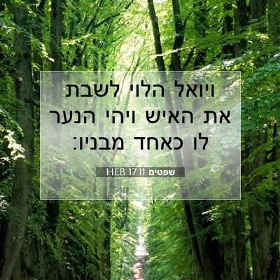 Picture 07 - שפטים 17:11 HEB - ויואל הלוי לשבת את האיש - Bible Verse Picture