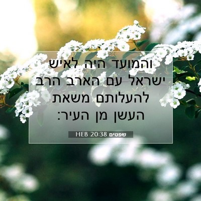 Picture 07 - שפטים 20:38 HEB - והמועד היה לאיש ישראל עם - Bible Verse Picture