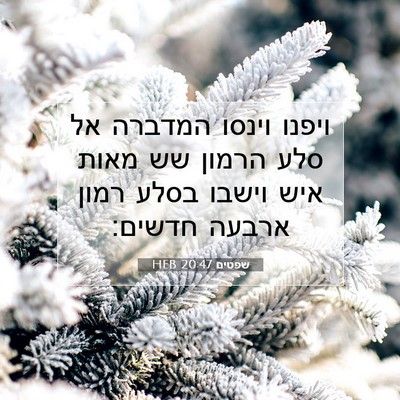 Picture 07 - שפטים 20:47 HEB - ויפנו וינסו המדברה אל סלע - Bible Verse Picture
