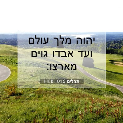 Picture 07 - תהלים 10:16 HEB - יהוה מלך עולם ועד אבדו גוים - Bible Verse Picture