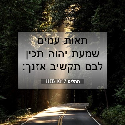 Picture 07 - תהלים 10:17 HEB - תאות ענוים שמעת יהוה תכין - Bible Verse Picture
