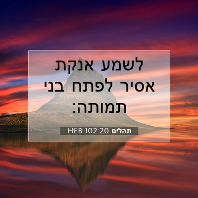 Picture 07 - תהלים 102:20 HEB - לשמע אנקת אסיר לפתח בני - Bible Verse Picture