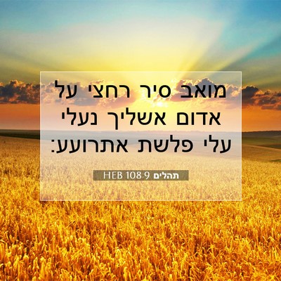 Picture 07 - תהלים 108:9 HEB - מואב סיר רחצי על אדום אשליך - Bible Verse Picture