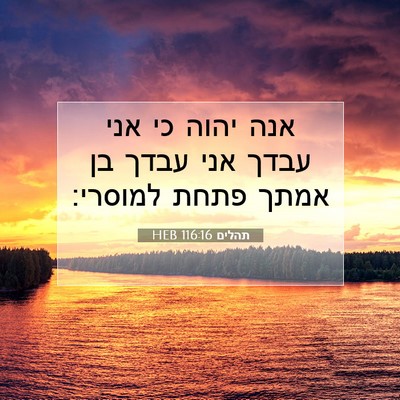 Picture 07 - תהלים 116:16 HEB - אנה יהוה כי אני עבדך אני - Bible Verse Picture