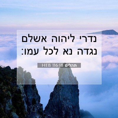 Picture 07 - תהלים 116:18 HEB - נדרי ליהוה אשלם נגדה נא לכל - Bible Verse Picture