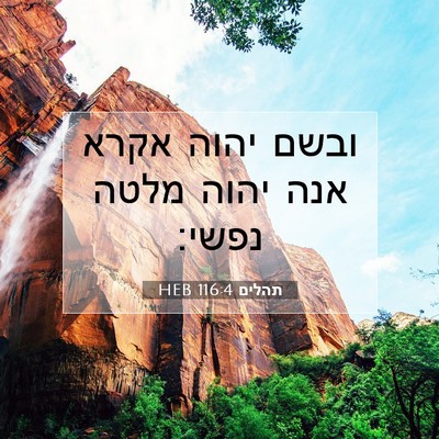 Picture 07 - תהלים 116:4 HEB - ובשם יהוה אקרא אנה יהוה - Bible Verse Picture
