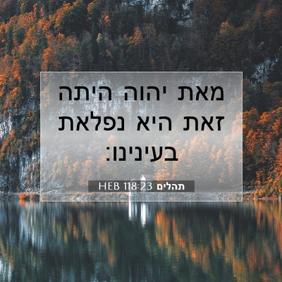 Picture 07 - תהלים 118:23 HEB - מאת יהוה היתה זאת היא נפלאת - Bible Verse Picture