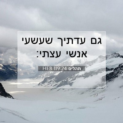 Picture 07 - תהלים 119:24 HEB - גם עדתיך שעשעי אנשי - Bible Verse Picture