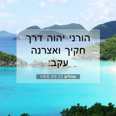 Picture 07 - תהלים 119:33 HEB - הורני יהוה דרך חקיך ואצרנה - Bible Verse Picture