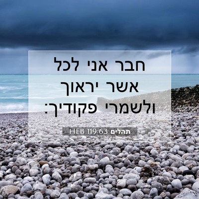 Picture 07 - תהלים 119:63 HEB - חבר אני לכל אשר יראוך - Bible Verse Picture