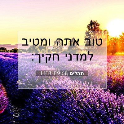 Picture 07 - תהלים 119:68 HEB - טוב אתה ומטיב למדני - Bible Verse Picture