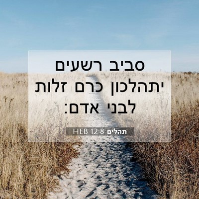 Picture 07 - תהלים 12:8 HEB - סביב רשעים יתהלכון כרם - Bible Verse Picture