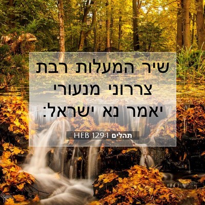 Picture 07 - תהלים 129:1 HEB - שיר המעלות רבת צררוני - Bible Verse Picture