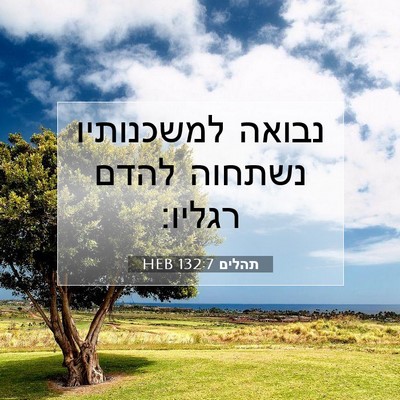 Picture 07 - תהלים 132:7 HEB - נבואה למשכנותיו נשתחוה - Bible Verse Picture