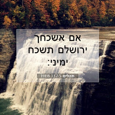 Picture 07 - תהלים 137:5 HEB - אם אשכחך ירושלם תשכח - Bible Verse Picture