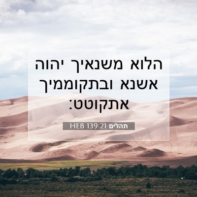 Picture 07 - תהלים 139:21 HEB - הלוא משנאיך יהוה אשנא - Bible Verse Picture