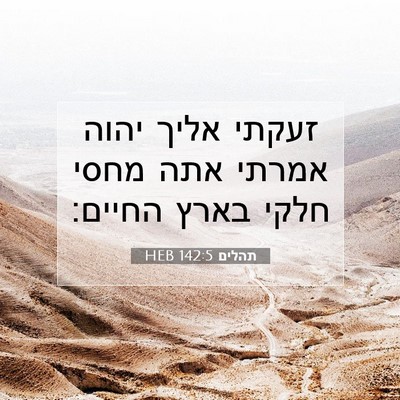 Picture 07 - תהלים 142:5 HEB - זעקתי אליך יהוה אמרתי אתה - Bible Verse Picture