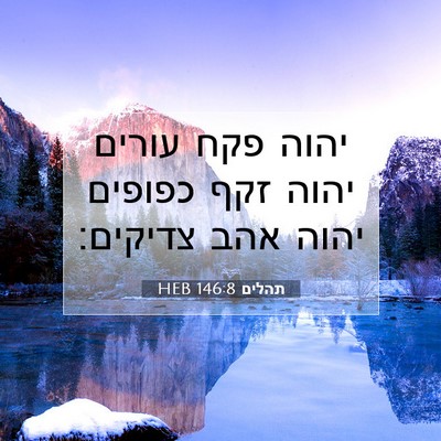 Picture 07 - תהלים 146:8 HEB - יהוה פקח עורים יהוה זקף - Bible Verse Picture