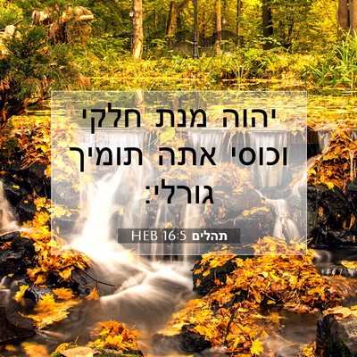 Picture 07 - תהלים 16:5 HEB - יהוה מנת חלקי וכוסי אתה - Bible Verse Picture