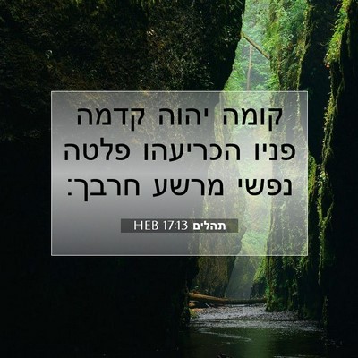 Picture 07 - תהלים 17:13 HEB - קומה יהוה קדמה פניו - Bible Verse Picture