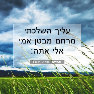 Picture 07 - תהלים 22:10 HEB - עליך השלכתי מרחם מבטן אמי - Bible Verse Picture