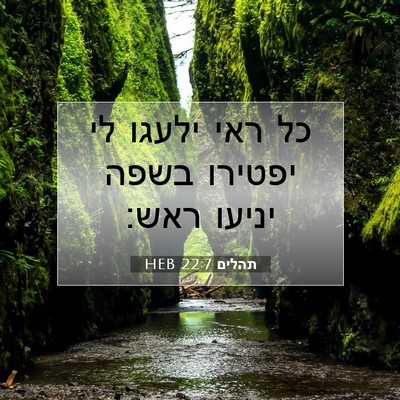 Picture 07 - תהלים 22:7 HEB - כל ראי ילעגו לי יפטירו בשפה - Bible Verse Picture