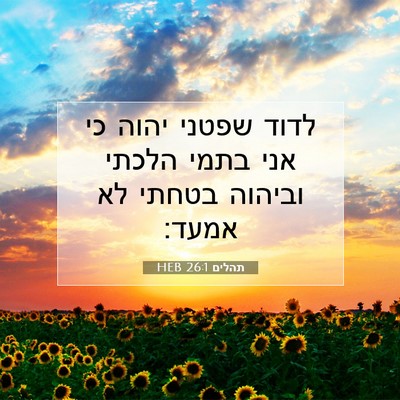 Picture 07 - תהלים 26:1 HEB - לדוד שפטני יהוה כי אני בתמי - Bible Verse Picture