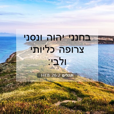 Picture 07 - תהלים 26:2 HEB - בחנני יהוה ונסני צרופה - Bible Verse Picture