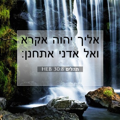 Picture 07 - תהלים 30:8 HEB - אליך יהוה אקרא ואל אדני - Bible Verse Picture