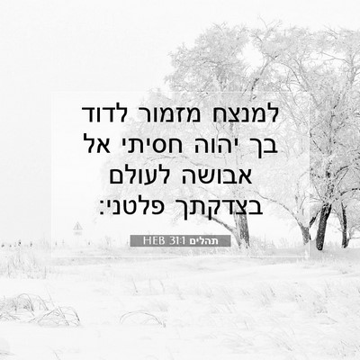 Picture 07 - תהלים 31:1 HEB - למנצח מזמור לדוד בך יהוה - Bible Verse Picture