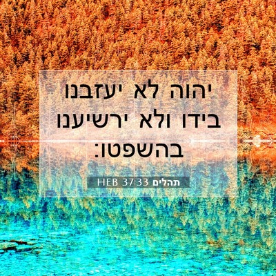 Picture 07 - תהלים 37:33 HEB - יהוה לא יעזבנו בידו ולא - Bible Verse Picture